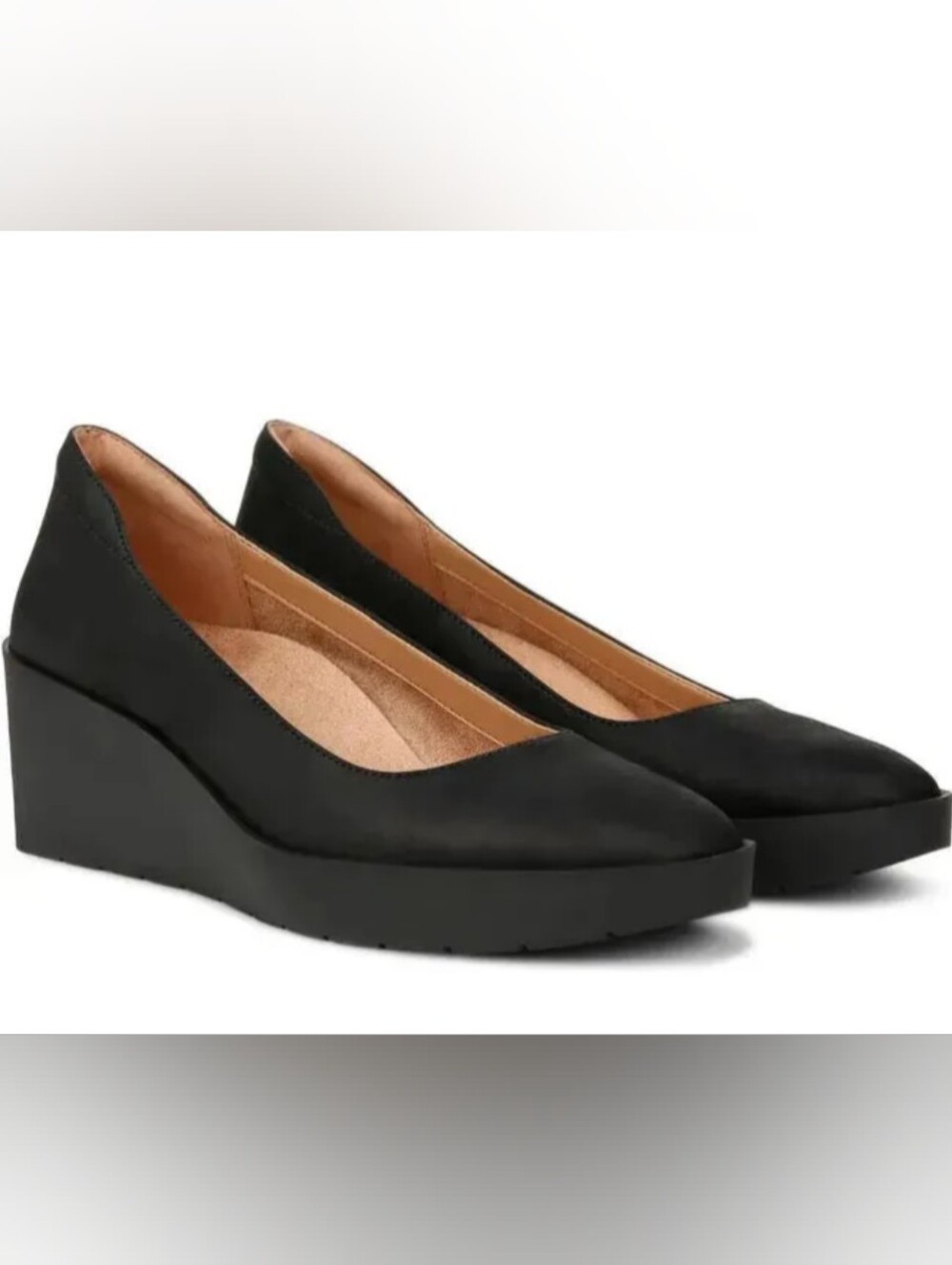 Vionic Sereno Women's Black Wedge Platform Flats Size 9